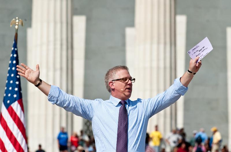 Conservative US radio and television commentator Glenn Beck speaks at a rally dubbed 'Restoring Honor,' to show support of the US military,.